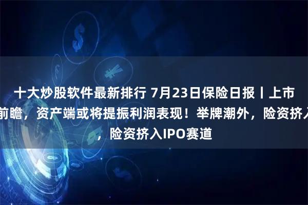 十大炒股软件最新排行 7月23日保险日报丨上市险企中报前瞻，资产端或将提振利润表现！举牌潮外，险资挤入IPO赛道